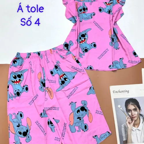 Đồ bộ tonl  quần lửng áo sát nách bèo in hình con vật