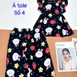 Đồ bộ tonl  quần lửng áo sát nách bèo in hình con vật
