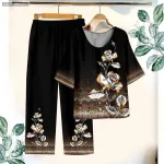 Đồ bộ trung niên chất siêu đẹp quần dài in bông có 3 size