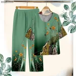 Đồ bộ trung niên chất siêu đẹp quần dài in bông có 3 size