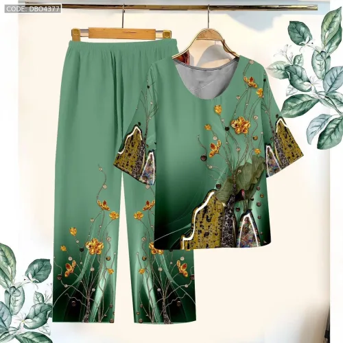 Đồ bộ trung niên chất siêu đẹp quần dài in bông có 3 size
