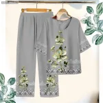 Đồ bộ trung niên chất siêu đẹp quần dài in bông có 3 size