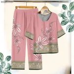 Đồ bộ trung niên chất siêu đẹp quần dài in bông có 3 size
