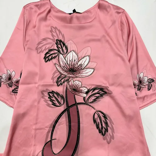 Đồ bộ trung niên đính đá la tin quần dài in bông có 3 size