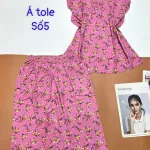 Đồ bộ vải á tole số 5 quần lửng áo sát nách bèo
