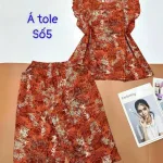 Đồ bộ vải á tole số 5 quần lửng áo sát nách bèo nhiều hoạ tiết