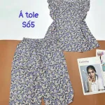 Đồ bộ vải á tole số 5 quần lửng áo sát nách bèo nhiều hoạ tiết