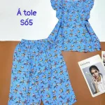 Đồ bộ vải á tole số 5 quần lửng áo sát nách bèo nhiều hoạ tiết