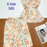 Đồ bộ vải á tole số 5 quần lửng áo sát nách bèo nhiều hoạ tiết