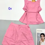Đồ bộ vải kate mặc nhà  áo sách nách trơn