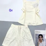 Đồ bộ vải kate mặc nhà  áo sách nách trơn