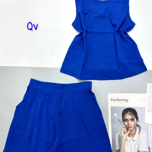 Đồ bộ vải kate mặc nhà  áo sách nách trơn