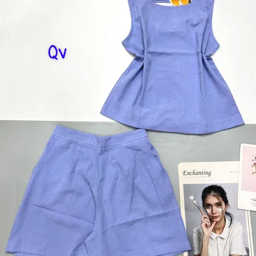 Đồ bộ vải kate mặc nhà  áo sách nách trơn