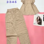 Đồ bộ vải kate quần dài áo sát nách bèo cột nơ nhỏ