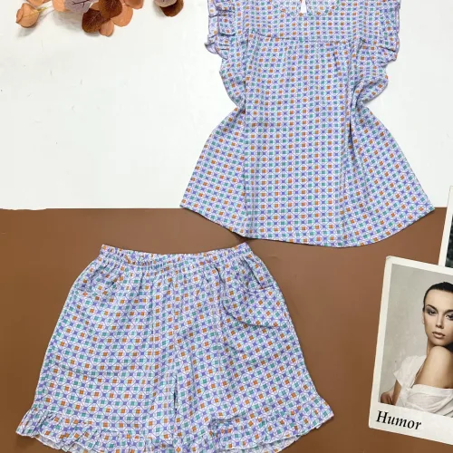 Đồ bộ vải kate quần đùi viền bèo áo sát nách bèo