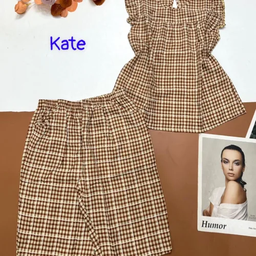 Đồ bộ vải kate quần lửng áo sát nách bèo
