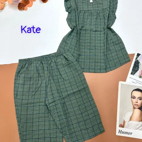 Đồ bộ vải kate quần lửng áo sát nách bèo