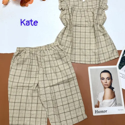 Đồ bộ vải kate quần lửng áo sát nách bèo