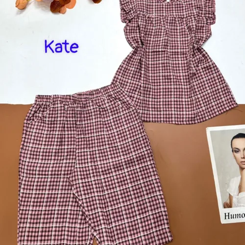 Đồ bộ vải kate quần lửng áo sát nách bèo