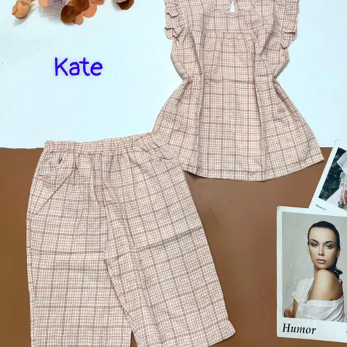 Đồ bộ vải kate quần lửng áo sát nách bèo
