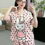 Đồ bộ vải  latin  pijama quần đùi  áo tay