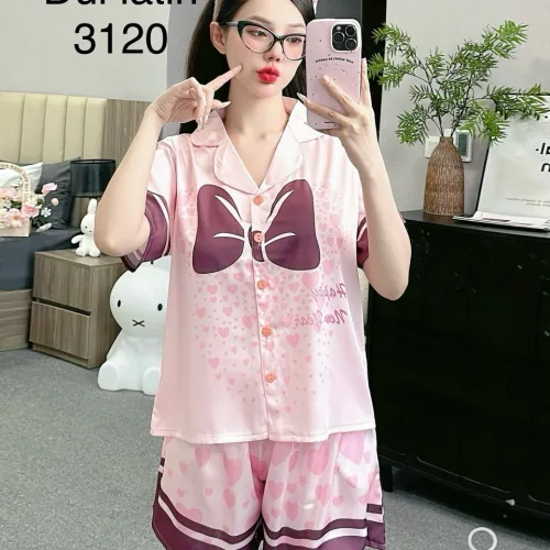 Đồ bộ vải  latin  pijama quần đùi  áo tay