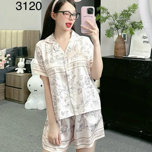 Đồ bộ vải  latin  pijama quần đùi  áo tay