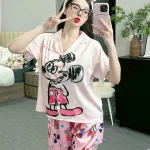 Đồ bộ vải  latin  pijama quần đùi  áo tay