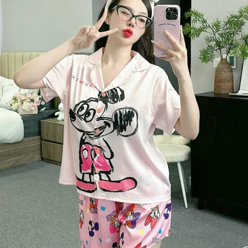 Đồ bộ vải  latin  pijama quần đùi  áo tay