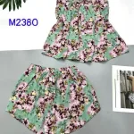Đồ bộ vải mango quần đùi  áo dây thắt nơ nhiều hoạ tiết