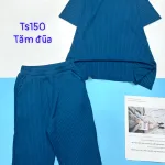 Đồ bộ vải tăm đũa quần lửng áo tay ngắn trơn