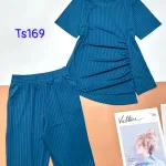 Đồ bộ vải tăm đũa quần ngố áo tay ngắn trơn nhún bên hông xẻ tà áo