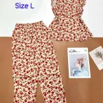 Đồ bộ vải tole áo sát nách quần lửng nhiều hoạ tiết size l
