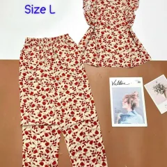 Đồ bộ vải tole áo sát nách quần lửng nhiều hoạ tiết size l