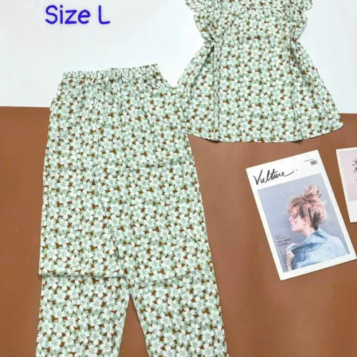 Đồ bộ vải tole áo sát nách quần lửng nhiều hoạ tiết size l