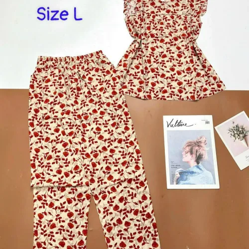 Đồ bộ vải tole áo sát nách quần lửng nhiều hoạ tiết size l