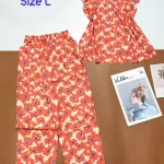 Đồ bộ vải tole áo sát nách quần lửng nhiều hoạ tiết size l