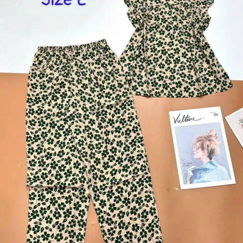 Đồ bộ vải tole áo sát nách quần lửng nhiều hoạ tiết size l