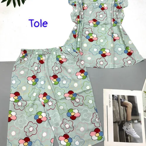Đồ bộ vải tole  quần lửng áo sát nách bèo