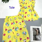 Đồ bộ vải tole  quần lửng áo sát nách bèo