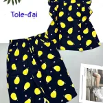 Đồ bộ vải tole quần lửng áo sát nách bèo hình bông thú