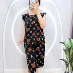Đồ bộ vải tole quần lửng áo sát nách bèo nhiều hoạ tiết