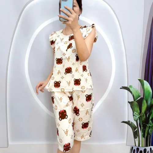 Đồ bộ vải tole quần lửng áo sát nách bèo nhiều hoạ tiết