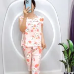 Đồ bộ vải tole quần lửng áo sát nách bèo nhiều hoạ tiết