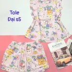 Đồ bộ vải tole số 5 quần lửng áo sát nách bèo nhiều hoạ tiết
