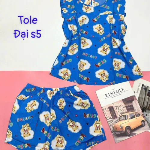 Đồ bộ vải tole số 5 quần lửng áo sát nách bèo nhiều hoạ tiết