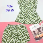 Đồ bộ vải tole số 5 quần lửng áo sát nách bèo nhiều hoạ tiết