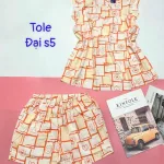 Đồ bộ vải tole số 5 quần lửng áo sát nách bèo nhiều hoạ tiết