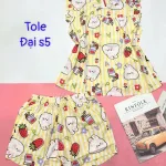 Đồ bộ vải tole số 5 quần lửng áo sát nách bèo nhiều hoạ tiết