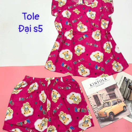 Đồ bộ vải tole số 5 quần lửng áo sát nách bèo nhiều hoạ tiết